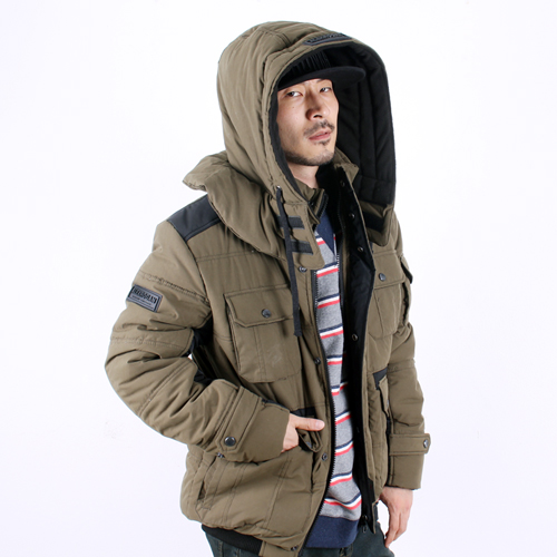 A55] ALEXROGAN #320 후드 패딩점퍼 (블랙,카키) [L,XL,2XL,3XL] ]